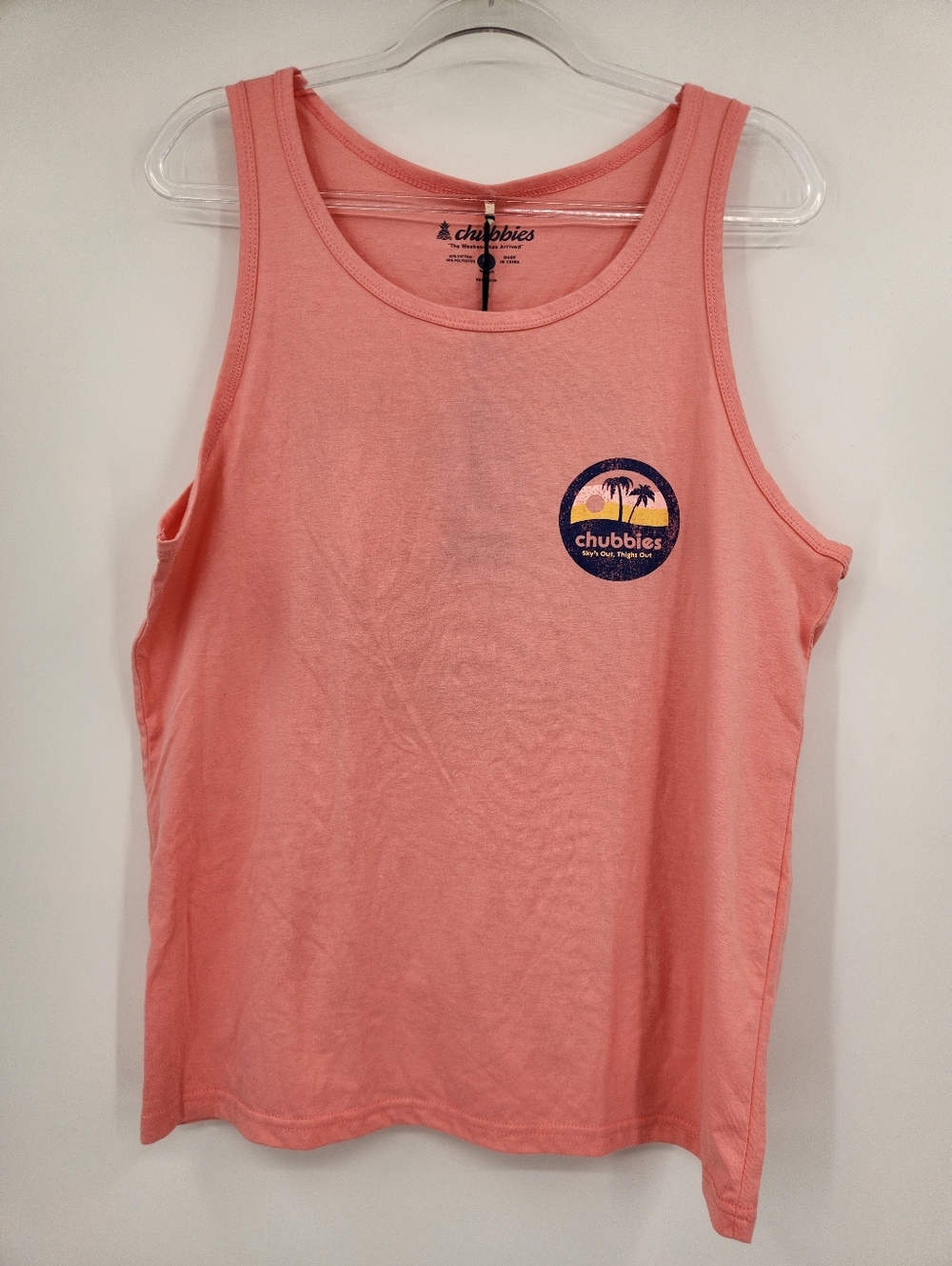 Chubbies The Trop & Lock No Pocket Tank Top Mens Size Medium Coral NWT